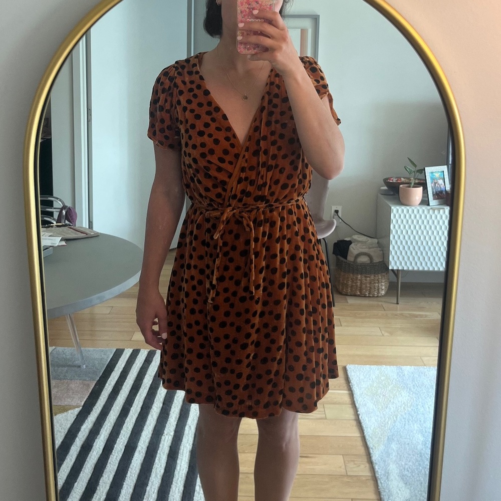Velvet wrap dress